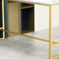 Glam Rectangle Pub Set 1/4 Pieces Counter Table with Upholstered Stools Clearhalo 'Bar Furniture' 'furn' 'furn_home_bar_bar_sets' 'Furniture' 'Home Bars & Bar Sets' 'home_bar_bar_sets' 'Kitchen & Dining Furniture' 6562161