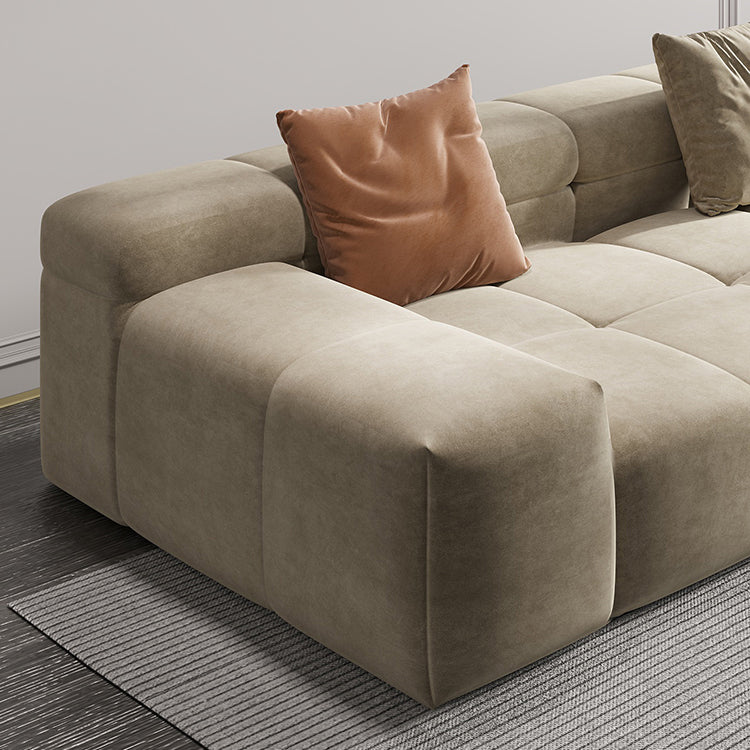 Scandinavian Sleeper Sectional with Tufted Split-Back and Recessed Arm Clearhalo 'furn' 'furn_sectionals' 'Furniture' 'Living Room Furniture' 'Sectionals' 6562213
