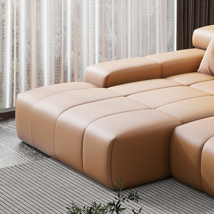 Scandinavian Sleeper Sectional with Tufted Split-Back and Recessed Arm Clearhalo 'furn' 'furn_sectionals' 'Furniture' 'Living Room Furniture' 'Sectionals' 6562214
