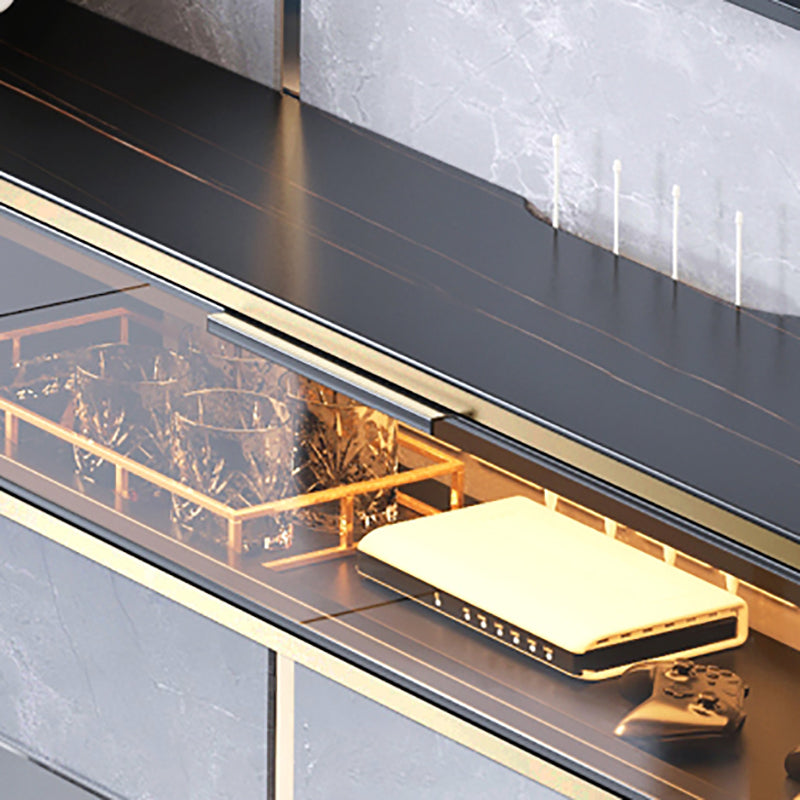 Glam Stone TV Console Wall-mounted Media Console TV Stand for Living Room Clearhalo 'furn' 'furn_tv_stands_entertainment_centers' 'Furniture' 'Living Room Furniture' 'TV Stands & Entertainment Centers' 'TV Stands & Media Storage Furniture' 'tv_stands_entertainment_centers' 6562352