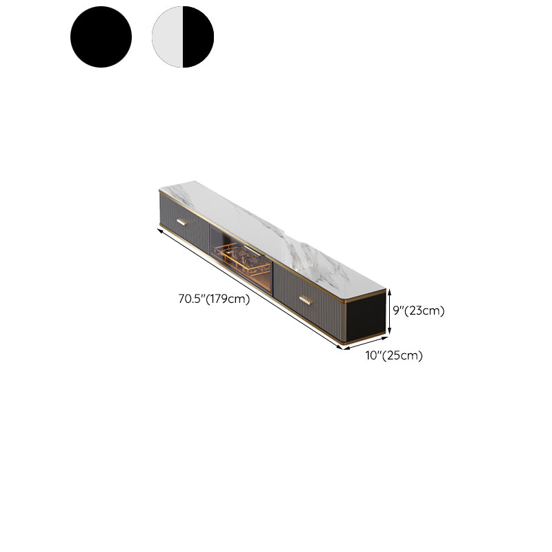 Glam Stone TV Console Wall-mounted Media Console TV Stand for Living Room Clearhalo 'furn' 'furn_tv_stands_entertainment_centers' 'Furniture' 'Living Room Furniture' 'TV Stands & Entertainment Centers' 'TV Stands & Media Storage Furniture' 'tv_stands_entertainment_centers' 6562355