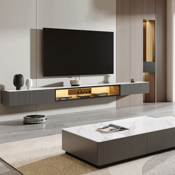 Wall-mounted TV Stand Console Stone TV Media Console with Drawers Clearhalo 'furn' 'furn_tv_stands_entertainment_centers' 'Furniture' 'Living Room Furniture' 'TV Stands & Entertainment Centers' 'TV Stands & Media Storage Furniture' 'tv_stands_entertainment_centers' 6562373