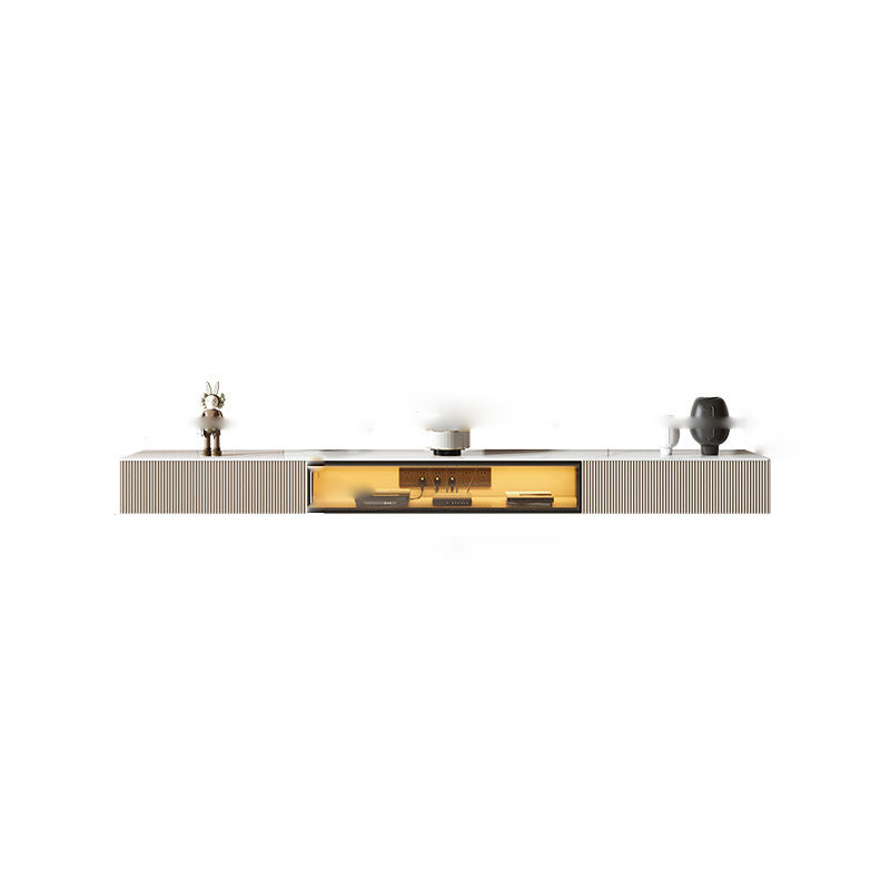 Wall-mounted TV Stand Console Stone TV Media Console with Drawers Champagne Clearhalo 'furn' 'furn_tv_stands_entertainment_centers' 'Furniture' 'Living Room Furniture' 'TV Stands & Entertainment Centers' 'TV Stands & Media Storage Furniture' 'tv_stands_entertainment_centers' 6562377