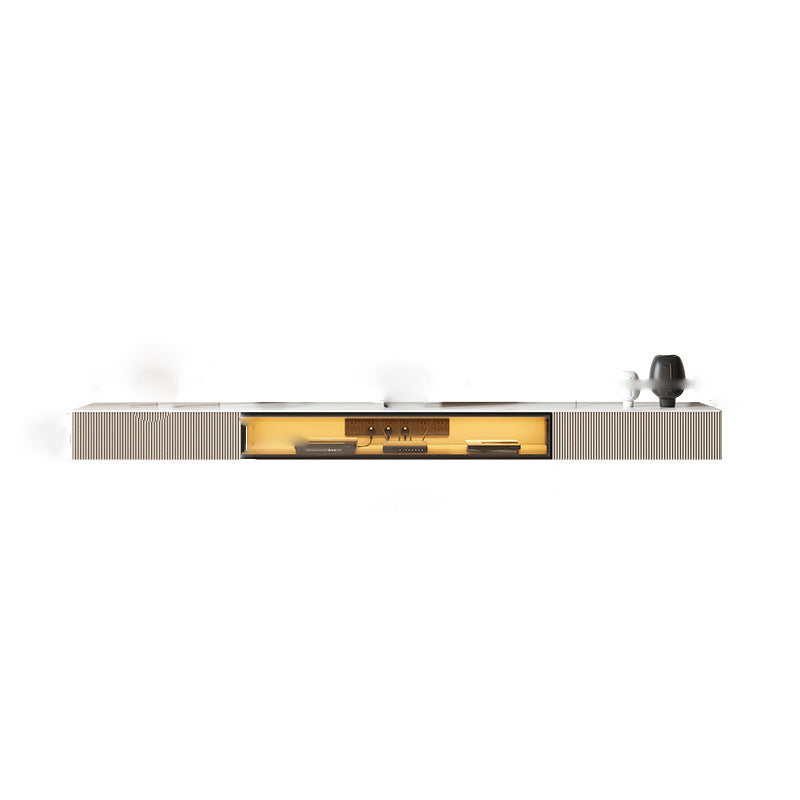 Wall-mounted TV Stand Console Stone TV Media Console with Drawers Champagne Clearhalo 'furn' 'furn_tv_stands_entertainment_centers' 'Furniture' 'Living Room Furniture' 'TV Stands & Entertainment Centers' 'TV Stands & Media Storage Furniture' 'tv_stands_entertainment_centers' 6562379