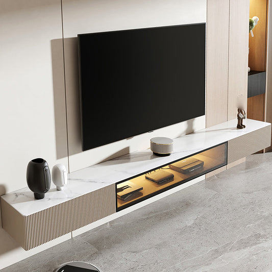 Wall-mounted TV Stand Console Stone TV Media Console with Drawers Clearhalo 'furn' 'furn_tv_stands_entertainment_centers' 'Furniture' 'Living Room Furniture' 'TV Stands & Entertainment Centers' 'TV Stands & Media Storage Furniture' 'tv_stands_entertainment_centers' 6562380