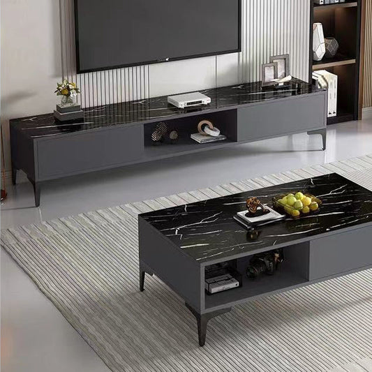 Faux Wood TV Media Stand Contemporary TV Console for Living Room Clearhalo 'furn' 'furn_tv_stands_entertainment_centers' 'Furniture' 'Living Room Furniture' 'TV Stands & Entertainment Centers' 'TV Stands & Media Storage Furniture' 'tv_stands_entertainment_centers' 6562407