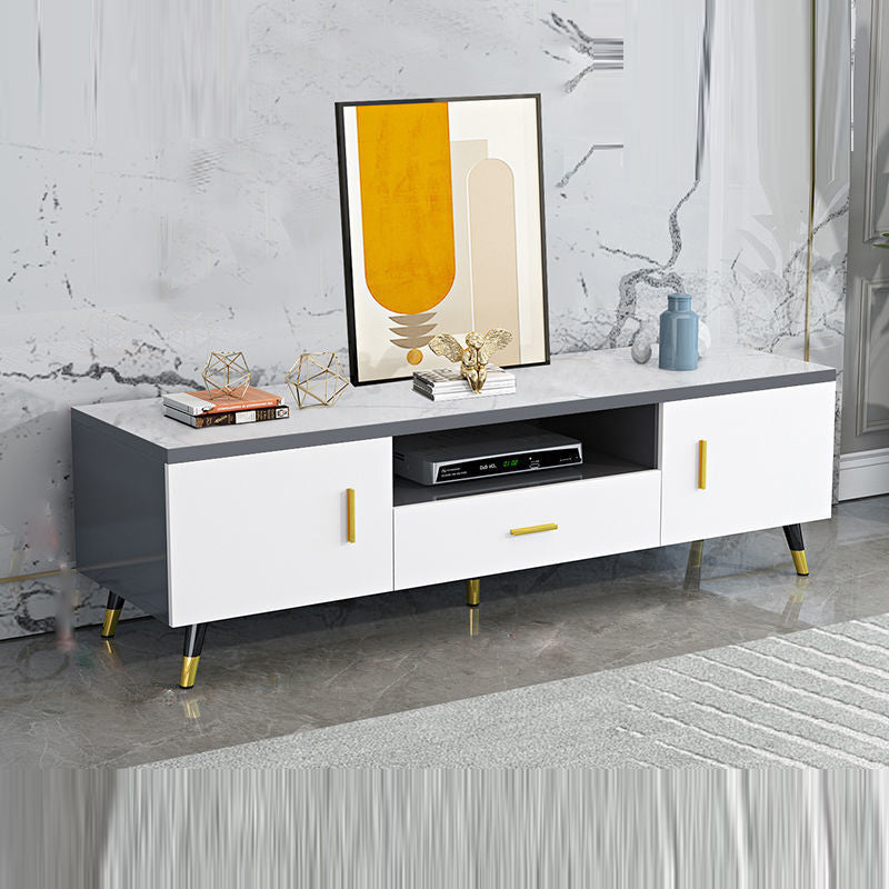 Modern TV Media Console Faux Wood TV Media Stand for Living Room Grey Clearhalo 'furn' 'furn_tv_stands_entertainment_centers' 'Furniture' 'Living Room Furniture' 'TV Stands & Entertainment Centers' 'TV Stands & Media Storage Furniture' 'tv_stands_entertainment_centers' 6562419