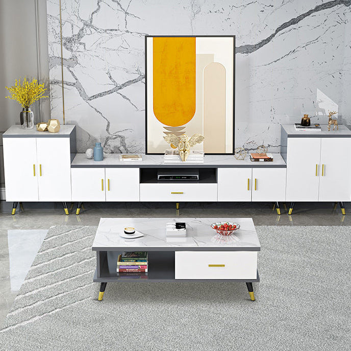 Modern TV Media Console Faux Wood TV Media Stand for Living Room Clearhalo 'furn' 'furn_tv_stands_entertainment_centers' 'Furniture' 'Living Room Furniture' 'TV Stands & Entertainment Centers' 'TV Stands & Media Storage Furniture' 'tv_stands_entertainment_centers' 6562420