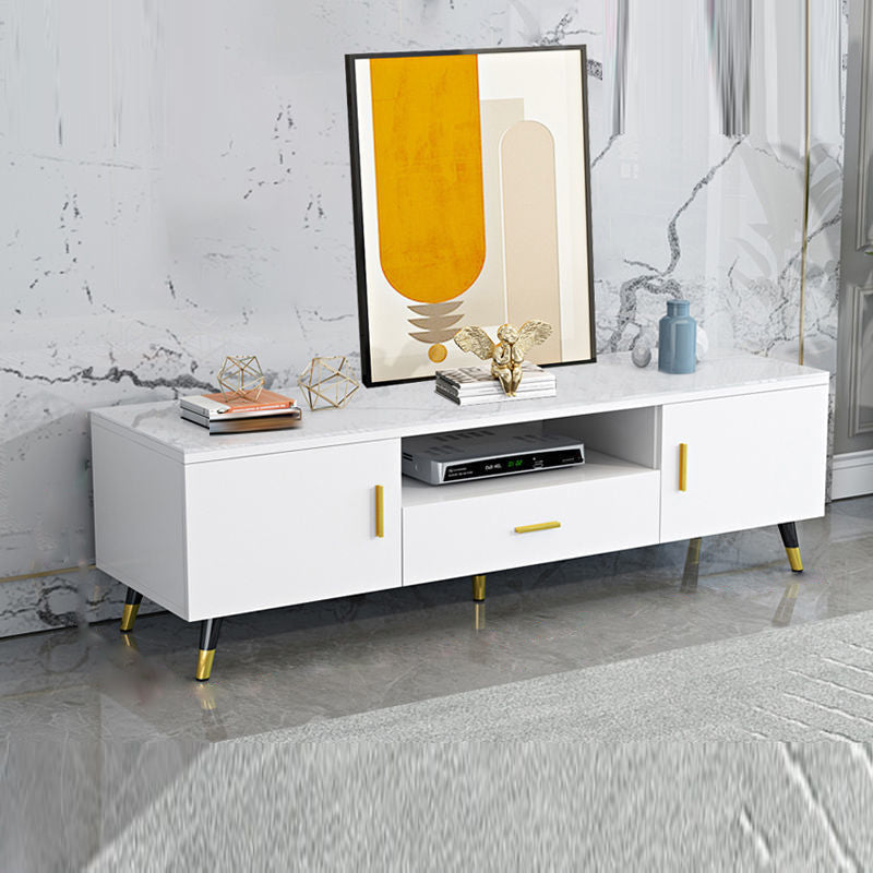 Modern TV Media Console Faux Wood TV Media Stand for Living Room White Clearhalo 'furn' 'furn_tv_stands_entertainment_centers' 'Furniture' 'Living Room Furniture' 'TV Stands & Entertainment Centers' 'TV Stands & Media Storage Furniture' 'tv_stands_entertainment_centers' 6562421