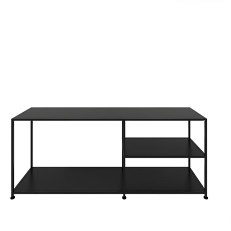 Industrial Metal TV Stand Console Open Storage TV Media Stand for Living Room 51"L x 13"W x 20"H Black Cabinet Not Included Clearhalo 'furn' 'furn_tv_stands_entertainment_centers' 'Furniture' 'Living Room Furniture' 'TV Stands & Entertainment Centers' 'TV Stands & Media Storage Furniture' 'tv_stands_entertainment_centers' 6562456