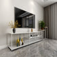 Industrial Metal TV Stand Console Open Storage TV Media Stand for Living Room 59"L x 13"W x 20"H White Cabinet Not Included Clearhalo 'furn' 'furn_tv_stands_entertainment_centers' 'Furniture' 'Living Room Furniture' 'TV Stands & Entertainment Centers' 'TV Stands & Media Storage Furniture' 'tv_stands_entertainment_centers' 6562461