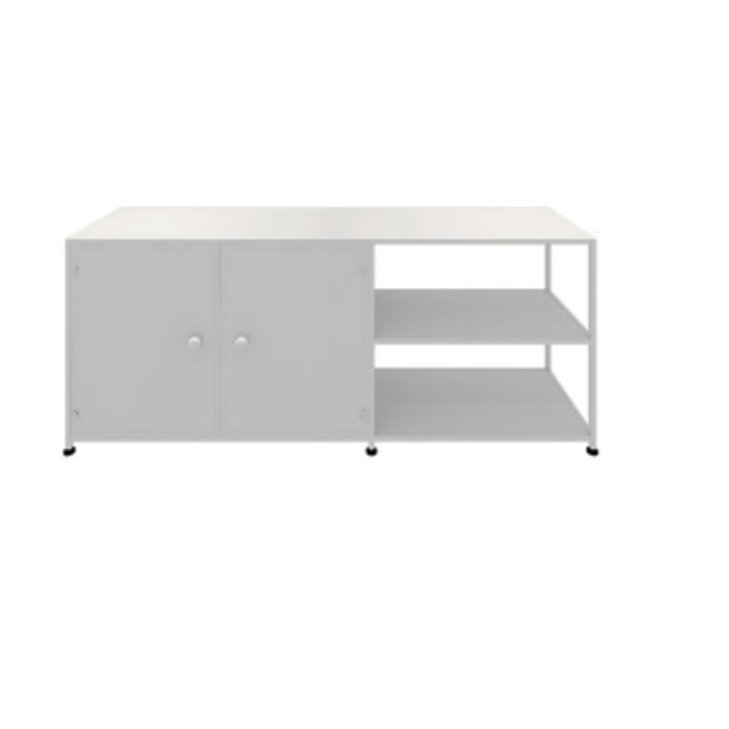 Industrial Metal TV Stand Console Open Storage TV Media Stand for Living Room White 1 Clearhalo 'furn' 'furn_tv_stands_entertainment_centers' 'Furniture' 'Living Room Furniture' 'TV Stands & Entertainment Centers' 'TV Stands & Media Storage Furniture' 'tv_stands_entertainment_centers' 6562462