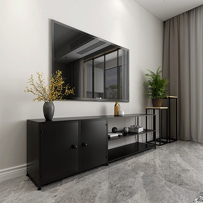 Industrial Metal TV Stand Console Open Storage TV Media Stand for Living Room Clearhalo 'furn' 'furn_tv_stands_entertainment_centers' 'Furniture' 'Living Room Furniture' 'TV Stands & Entertainment Centers' 'TV Stands & Media Storage Furniture' 'tv_stands_entertainment_centers' 6562466
