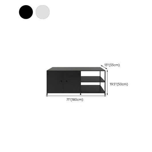 Industrial Metal TV Stand Console Open Storage TV Media Stand for Living Room Clearhalo 'furn' 'furn_tv_stands_entertainment_centers' 'Furniture' 'Living Room Furniture' 'TV Stands & Entertainment Centers' 'TV Stands & Media Storage Furniture' 'tv_stands_entertainment_centers' 6562474