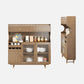 Contemporary Glass Doors Dining Hutch Ash Storage Cabinet for Dining Room 47.2"L x 11.8"W x 45.7"H Nut-Brown Clearhalo 'Display & China Cabinets' 'display_china_cabinets' 'furn' 'furn_display_china_cabinets' 'Furniture' 'Kitchen & Dining Furniture' 6562492