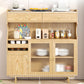 Contemporary Glass Doors Dining Hutch Ash Storage Cabinet for Dining Room Clearhalo 'Display & China Cabinets' 'display_china_cabinets' 'furn' 'furn_display_china_cabinets' 'Furniture' 'Kitchen & Dining Furniture' 6562502