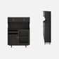 Contemporary Glass Doors Dining Hutch Ash Storage Cabinet for Dining Room 35"L x 12"W x 46"H Black Clearhalo 'Display & China Cabinets' 'display_china_cabinets' 'furn' 'furn_display_china_cabinets' 'Furniture' 'Kitchen & Dining Furniture' 6562505