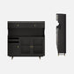 Contemporary Glass Doors Dining Hutch Ash Storage Cabinet for Dining Room 47.2"L x 11.8"W x 45.7"H Black Clearhalo 'Display & China Cabinets' 'display_china_cabinets' 'furn' 'furn_display_china_cabinets' 'Furniture' 'Kitchen & Dining Furniture' 6562507
