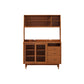 Moderne Poplar Dining Hutch Glass Deuren Display Cabinet met deuren voor eetkamer