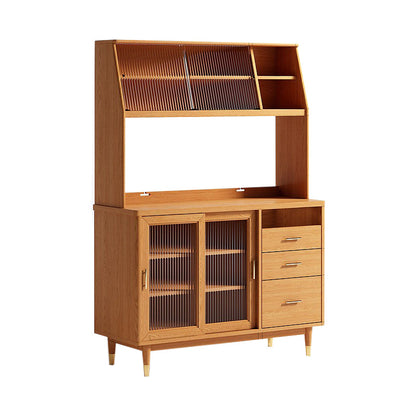 Moderno mobile da pranzo a pioppo porte in vetro armadio con porte per sala da pranzo