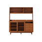 Moderne Poplar Dining Hutch Glass Deuren Display Cabinet met deuren voor eetkamer