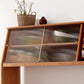 Moderne Poplar Dining Hutch Glass Deuren Display Cabinet met deuren voor eetkamer