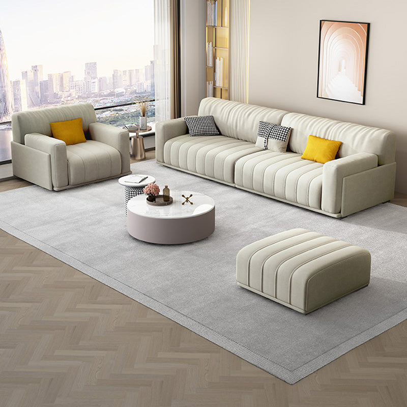 Stoffen vierkante armbank met kussens standaard zitplaatsen in het wit