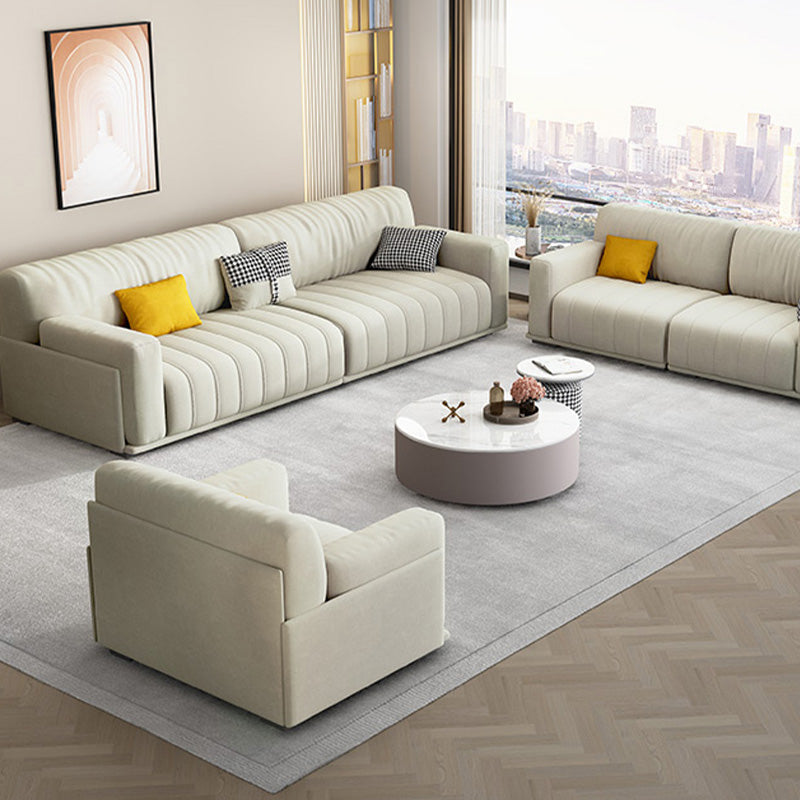 Sofa de bras carré de tissu avec oreillers Siège standard en blanc