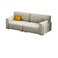 Fabric Square Arm Sofa with Pillows Standard Seating in White