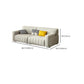 Fabric Square Arm Sofa with Pillows Standard Seating in White