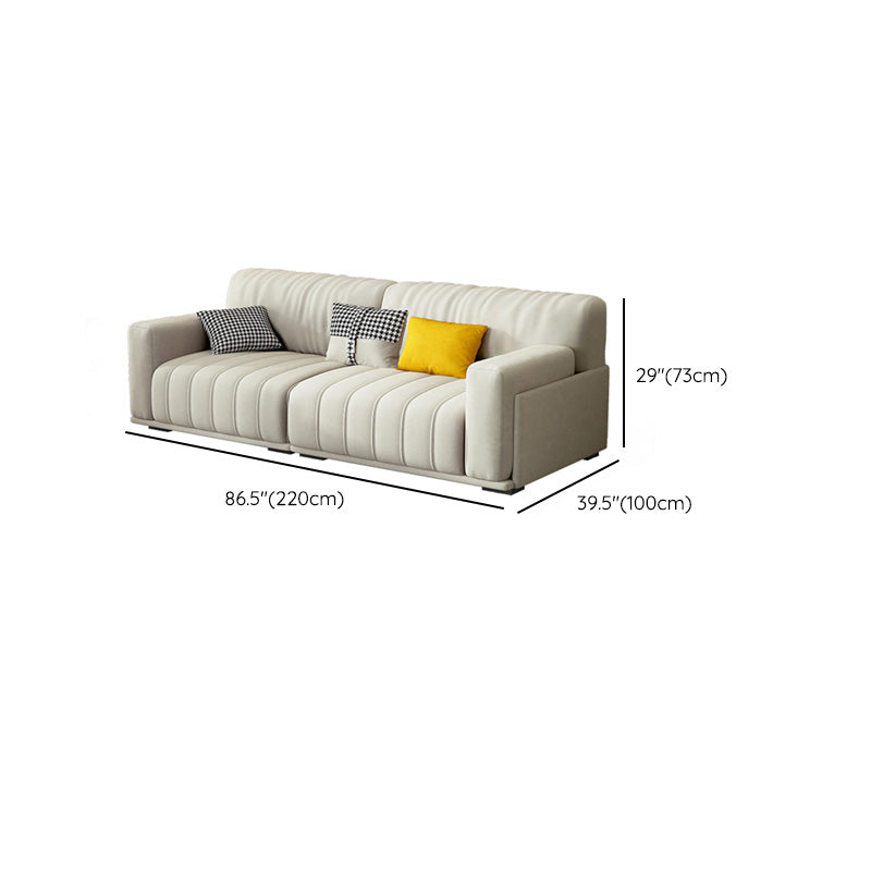 Sofa de bras carré de tissu avec oreillers Siège standard en blanc