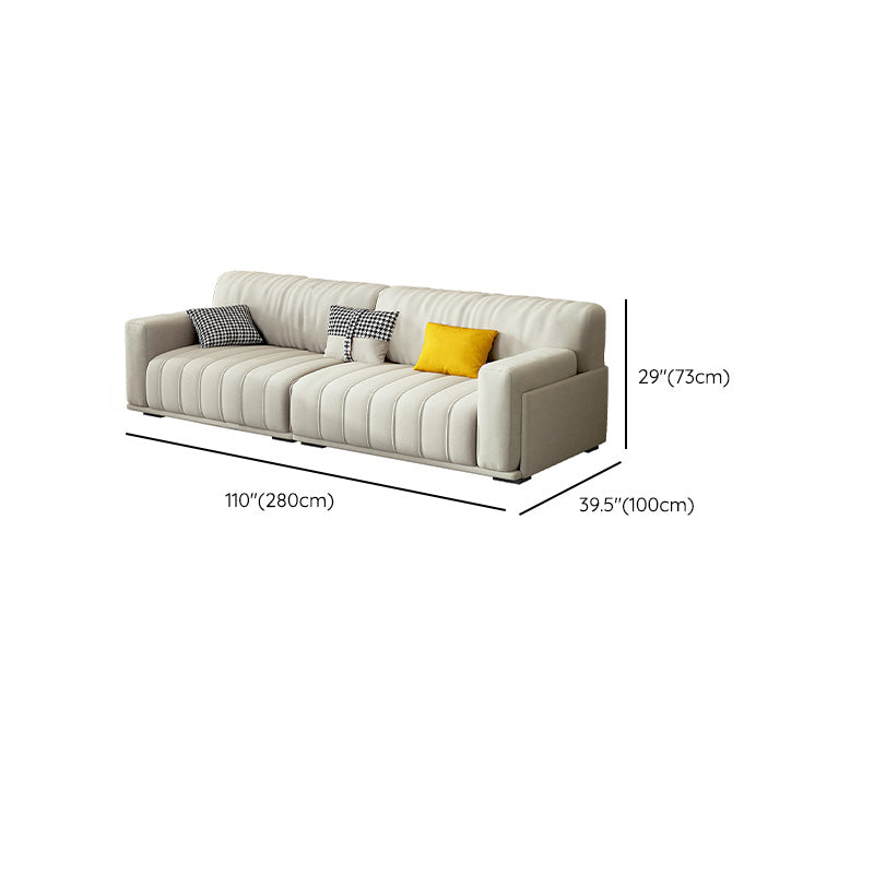 Sofa de bras carré de tissu avec oreillers Siège standard en blanc