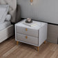 Contemporary Bedside Cabinet Stone Accent Table Nightstand with 2 Drawers