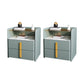 Modern Nightstand Glass Accent Table Nightstand with 2 Drawers