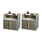 Modern Nightstand Glass Accent Table Nightstand with 2 Drawers