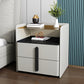 Modern Nightstand Glass Accent Table Nightstand with 2 Drawers