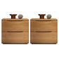2 Drawers Solid Wood Nightstand Modern Night Table ,16.5" Tall