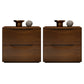 2 Drawers Solid Wood Nightstand Modern Night Table ,16.5" Tall