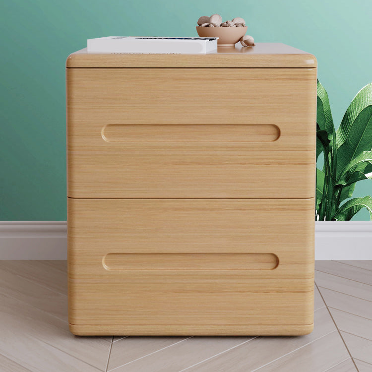 2 Schubladen zeitgenössischer Nachttisch fester Holz Nachttisch, 18,1 "groß