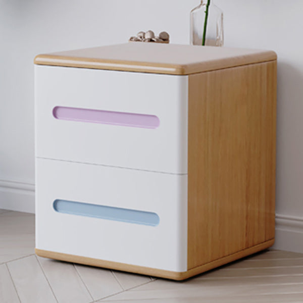 2 Schubladen zeitgenössischer Nachttisch fester Holz Nachttisch, 18,1 "groß