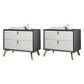 2-drawer Modern Accent Table Nightstand Antique Finish Nightstand