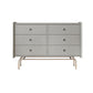 Ultra-Modern Double Dresser Solid Pine Storage Chest Dresser for Bedroom