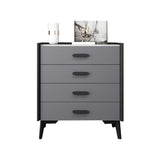 Torace contemporaneo di stoccaggio della pietra per la camera da letto con gambe nere