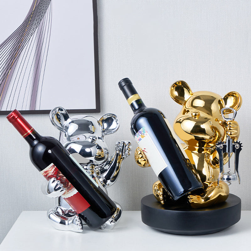 Glam Wine Bottle Rack Tabletop Resin Bottle Holder voor woonkamer