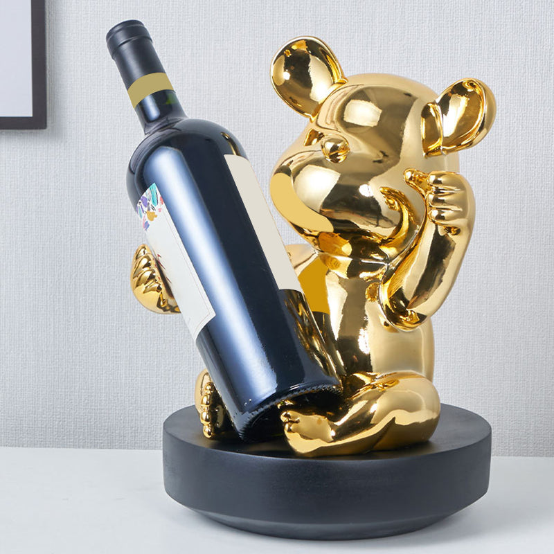 Glam Wine Bottle Rack Tabletop Resin Bottle Holder voor woonkamer