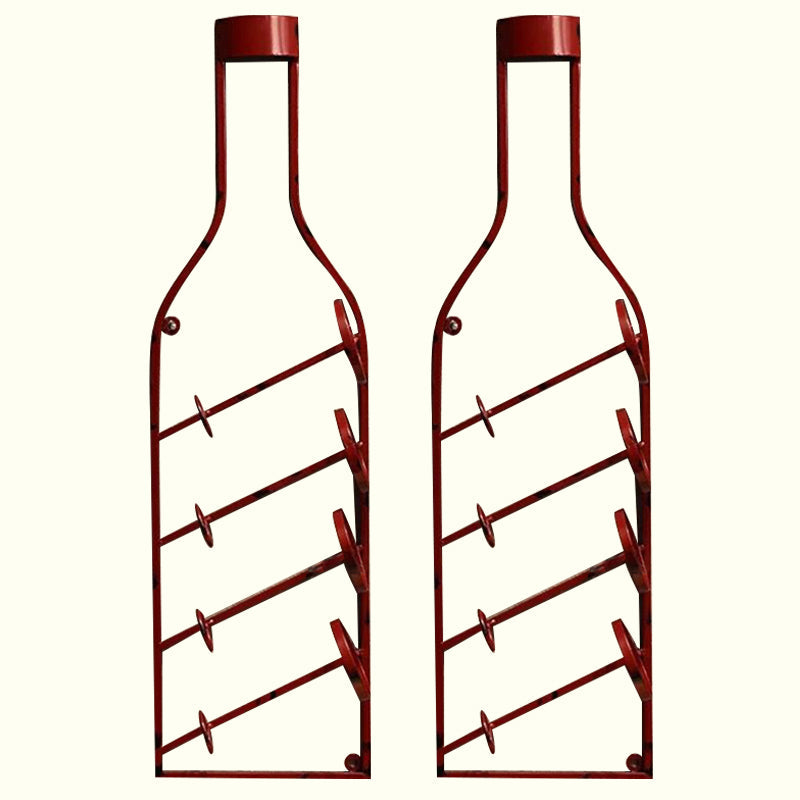 Mémètre mural Metal Contemporain de style contemporain Porte-bouteille pour cuisine