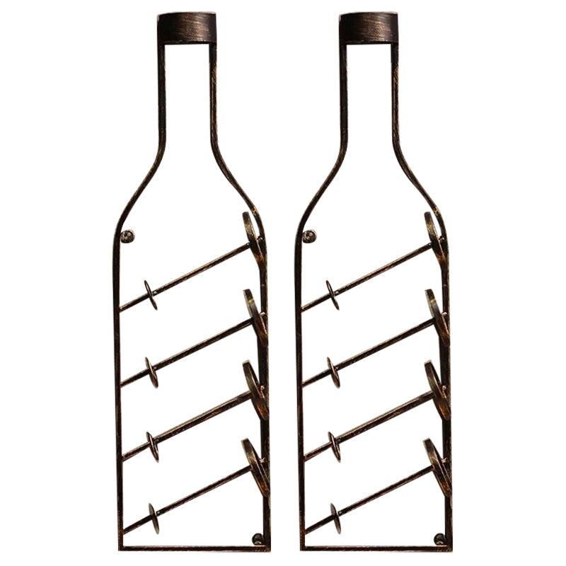 Mémètre mural Metal Contemporain de style contemporain Porte-bouteille pour cuisine