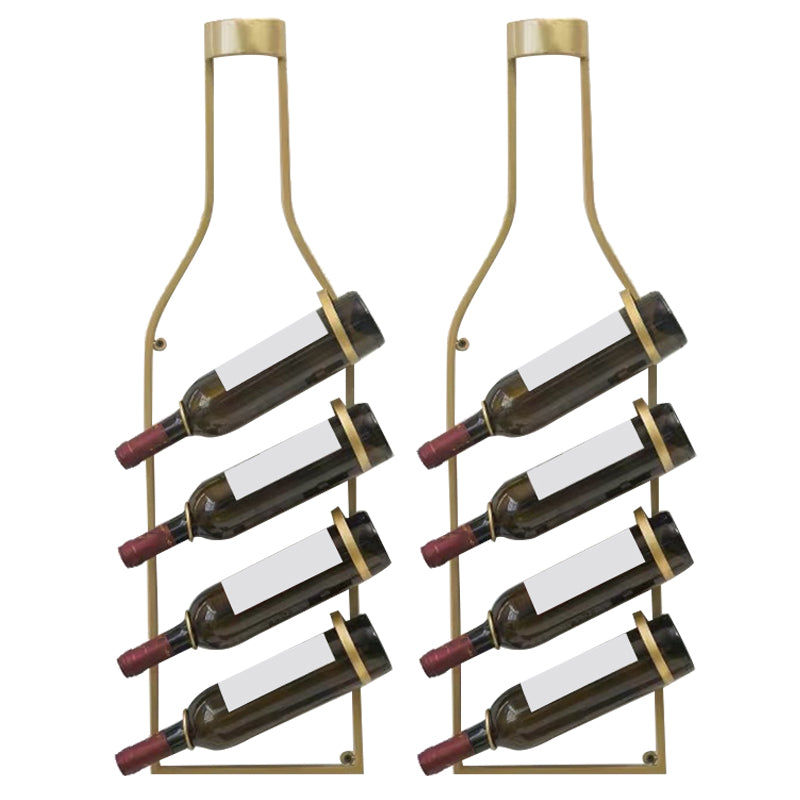 Muur gemonteerd metalen hedendaagse stijl wijnfleshouder voor keuken