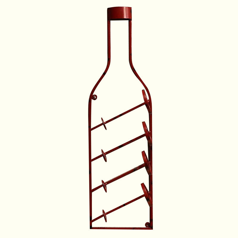 Muur gemonteerd metalen hedendaagse stijl wijnfleshouder voor keuken