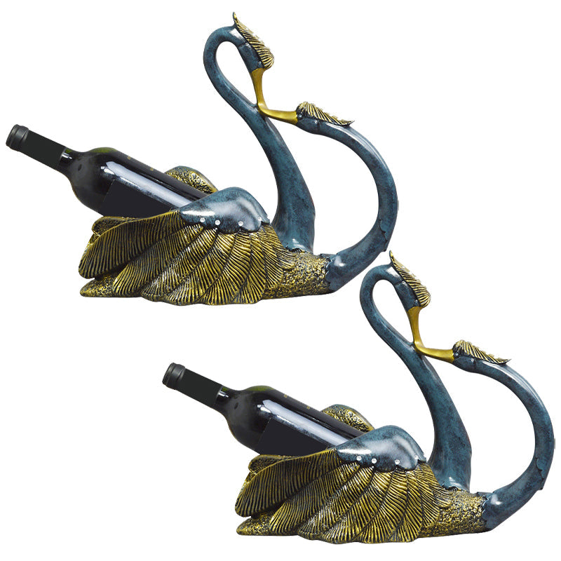 Glam Tabletop Wine Bottle Holder Resin Wine Bottle Rack for Kitchen Blue 2 Piece Set Clearhalo 'furn' 'furn_wine_racks' 'Furniture' 'Kitchen & Dining Furniture' 'Wine Racks' 'wine_racks' 6564300